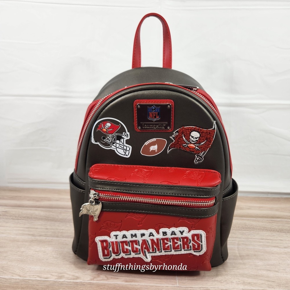 NEW WITH TAGS Loungefly NFL Tampa Bay Buccaneers Patches Mini Backpack
